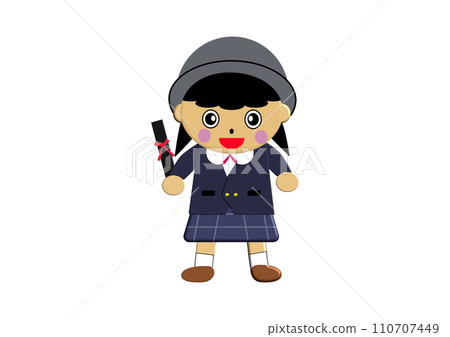 可愛女孩幼稚園小朋友畢業典禮插畫 110707449