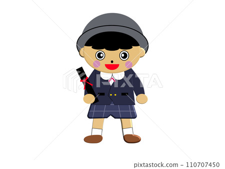 可愛男孩幼稚園小朋友畢業典禮插畫 110707450