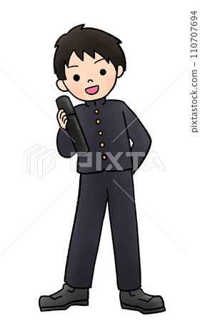 畢業典禮男學生手繪插畫 110707694