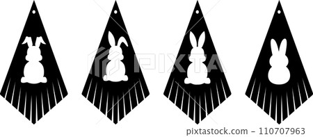 Easter Bunny Fringe Earrings, Spring, Easter, Tulips Flower, Happy Easter Vector Illustration File 110707963