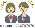 Surprised male and female students 110707970