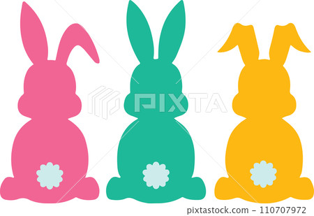 Easter Bunnies Spring, Easter, Tulips Flower, Happy Easter Vector Illustration File 110707972