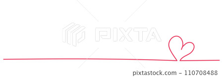 red heart line frame 110708488