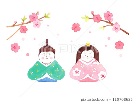 女兒節水彩插圖 110708625