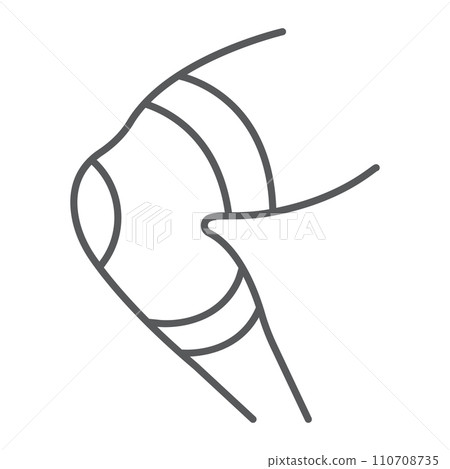 Knee brace thin line icon, orthopedic and medical, leg bandage sign, vector graphics, a linear pattern on a white background. 110708735