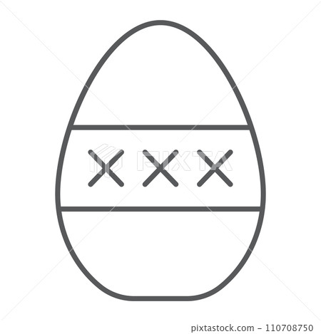Egg masturbation thin line icon, sex toy and adult, masturbate sign, vector graphics, a linear pattern on a white background, eps 10. 110708750