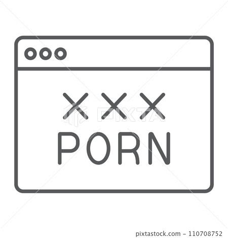 Porn thin line icon, sex and adult, browser sign, vector graphics, a linear pattern on a white background, eps 10. Porn thin line icon, sex and adult, browser sign, vector graphics, a linear pattern on a white background, eps 10. 110708752