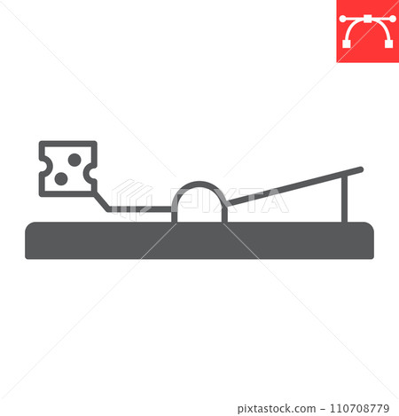 Mouse trap glyph icon, pest control and kill rat, mousetrap icon vector icon, vector graphics, editable stroke solid sign, eps 10. Mouse trap glyph icon, pest control and kill rat, mousetrap icon vector icon, vector graphics, editable stroke solid sign, eps 10. 110708779