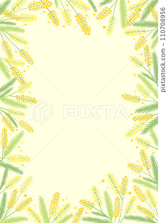 Mimosa frame illustration background material 110708956