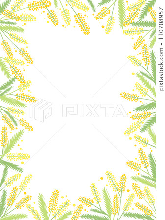 Mimosa frame illustration background material Mimosa frame illustration background material 110708957