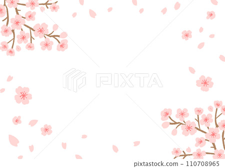 Cherry blossom illustration frame 110708965