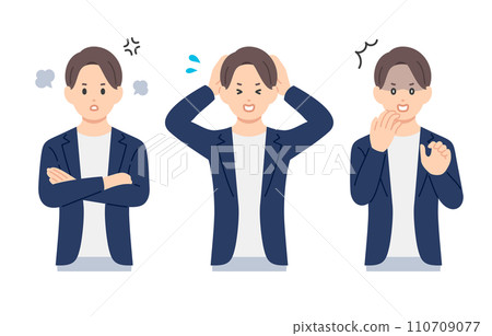 一組擺出憤怒和震驚姿勢的商務人士【人物矢量圖素材】 一組擺出憤怒和震驚姿勢的商務人士【人物矢量圖素材】 110709077