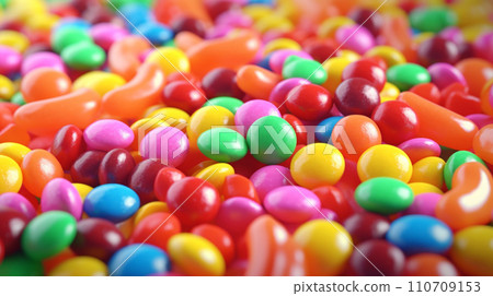 Vivid Colorful retro candy AI generated image 110709153