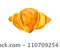 Croissant hand drawn watercolor 110709254
