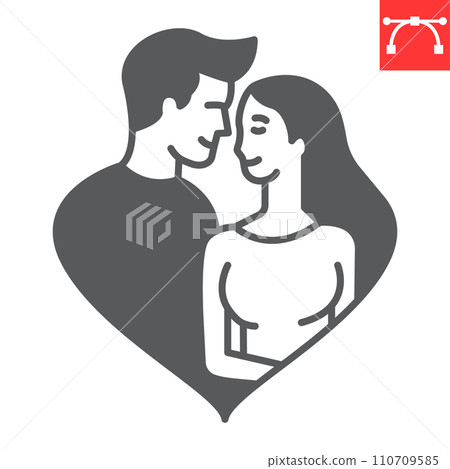 Love couple glyph icon, valentines day and relationship, couple in love vector icon, vector graphics, editable stroke solid sign, eps 10. Love couple glyph icon, valentines day and relationship, couple in love vector icon, vector graphics, editable stroke solid sign, eps 10. 110709585