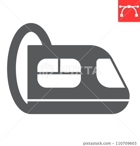 Metro glyph icon, transportation and railway, subway vector icon, vector graphics, editable stroke solid sign, eps 10. 110709603
