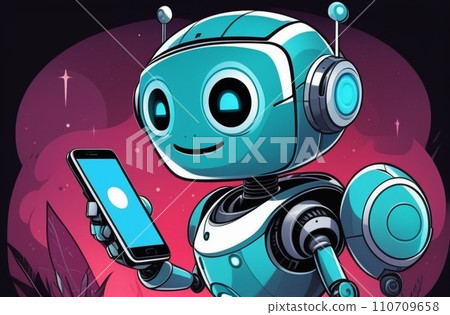 Robotic character iisolated background. illustration robot ai chatbot. Robotic character iisolated background. illustration robot ai chatbot. 110709658
