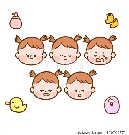 Baby facial expression illustration set 110709771