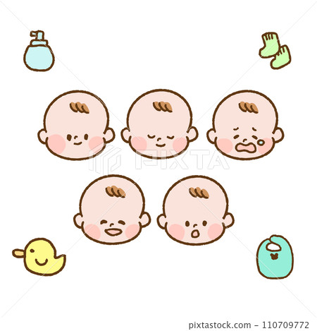 嬰兒面部表情插圖集 110709772