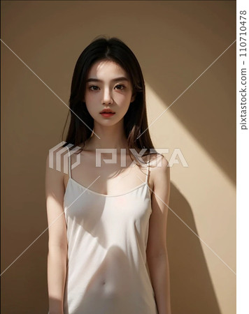 一個穿著白色連衣裙的女人 一個穿著白色連衣裙的女人 110710478