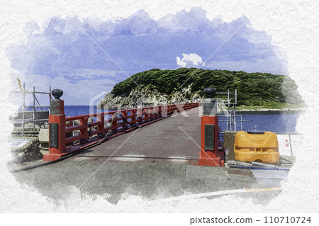 水彩風格東尋坊大島橋福井縣堺市 110710724