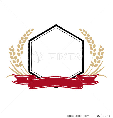 Japanese style rice vector emblem logo design Japanese style rice vector emblem logo design 110710784