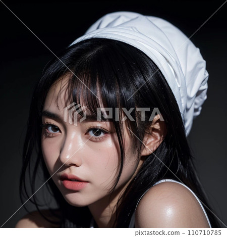 Portrait of a woman in a white hat Portrait of a woman in a white hat 110710785