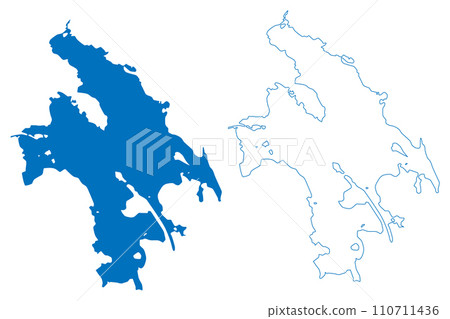 Nuijamaa Lake (Russian Federation, Russia, Republic of Finland) map vector illustration, scribble sketch Nuijamaanjarvi map 110711436