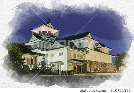 水彩風格 富山城 富山市鄉土博物館 富山縣 富山市 110711551
