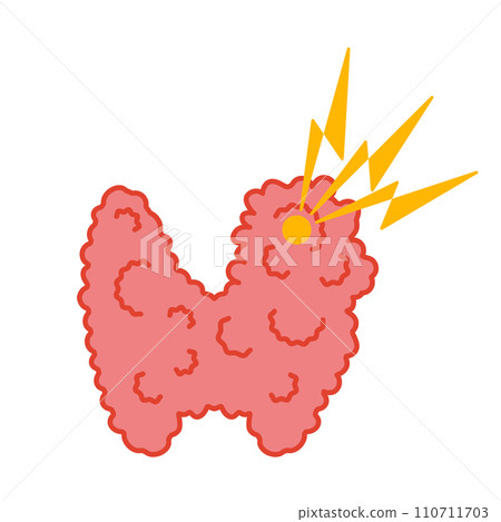 Thyroid gland with goiter body organ outline icon 110711703