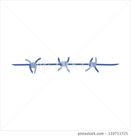 Sharp barbed wire fence barrier frame illustration 110711725