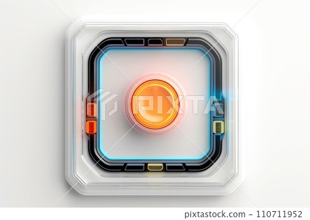 Abstract high tech button on white background, Generative AI Abstract high tech button on white background, Generative AI 110711952