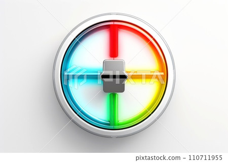 Abstract high tech button on white background, Generative AI Abstract high tech button on white background, Generative AI 110711955