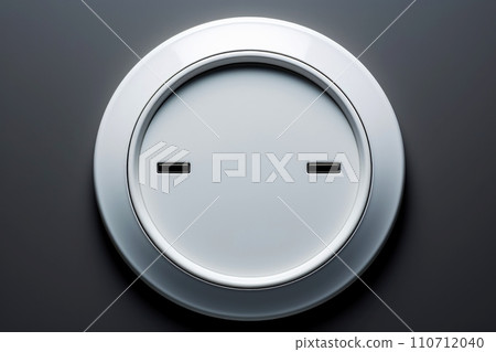 Abstract high tech button on white background, Generative AI 110712040