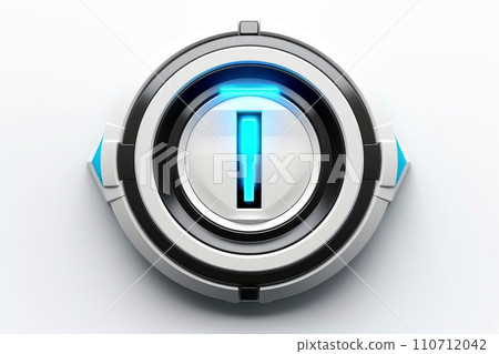 Abstract high tech button on white background, Generative AI Abstract high tech button on white background, Generative AI 110712042