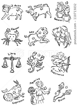 12星座插畫套裝1色黑色 110713832