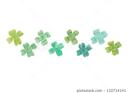 A modern illustration of flowing 8 colored quatrefoils drawn with transparent watercolors. A modern illustration of flowing 8 colored quatrefoils drawn with transparent watercolors. 110714141