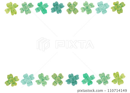 Flowing 8-color quatrefoil frame illustration drawn with transparent watercolors Flowing 8-color quatrefoil frame illustration drawn with transparent watercolors 110714149