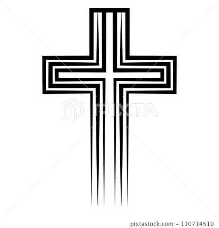 Christian cross, symbol crucifixion Jesus, talisman, symbol faith and veneration 110714510