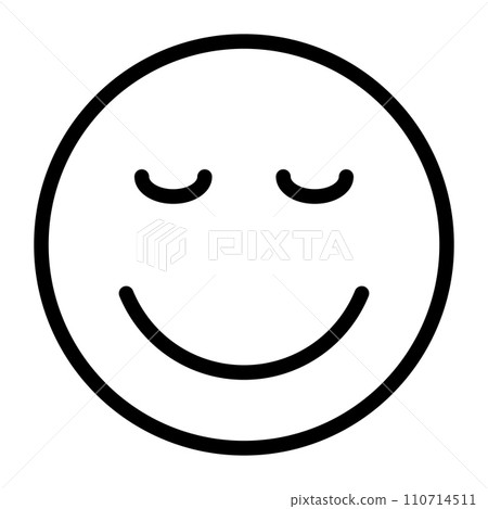 Emotion expression icon, emoji calm, calm indifference facial expression 110714511
