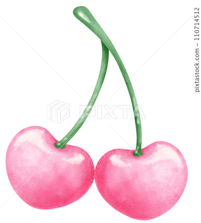 Hot Pink Coquette cherries watercolor Hot Pink Coquette cherries watercolor 110714512
