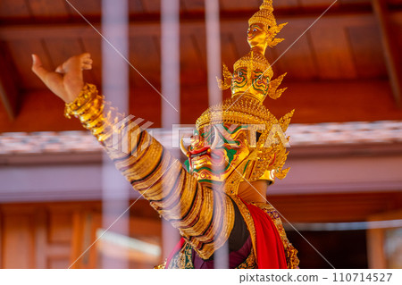 Art culture Thailand Dancing in masked khon in literature ramayana Art culture Thailand Dancing in masked khon in literature ramayana 110714527