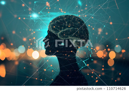 Image of brain science and technology AI generated image AI image Image of brain science and technology AI generated image AI image 110714626
