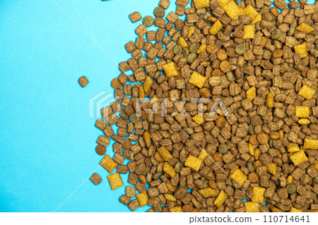 Dry food for kittens and cats close-up. A complete cat diet 110714641