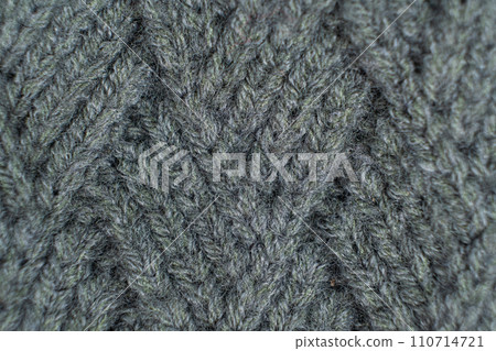 Pattern and texture of synthetic acrylic fabric close-up macro. 110714721