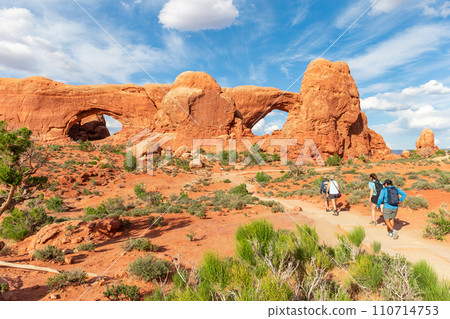 South and North Window Arch in Arches NP in Utah 110714753