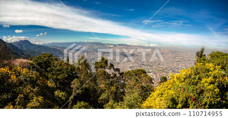 Cityscape view of Bogota, capital city of Colombia, and one of the largest cities in the world. 110714955