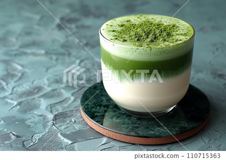 Traditional matcha set placed on a textured surface 110715363