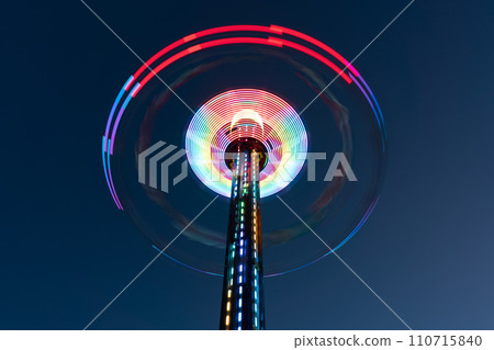 carousel roundabout, swinging turning around 110715840