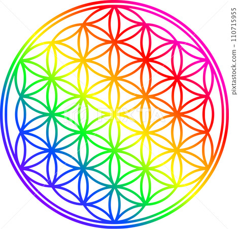 彩虹色的生命之花插畫 110715955